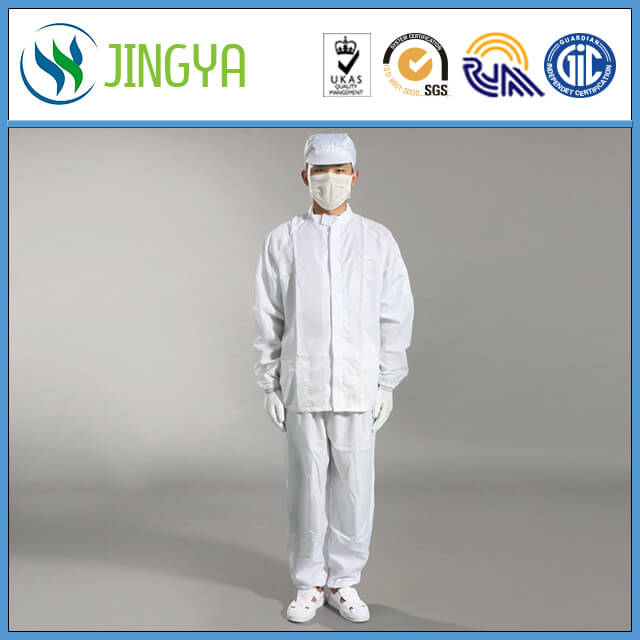 ESD work coat with antistatic caps