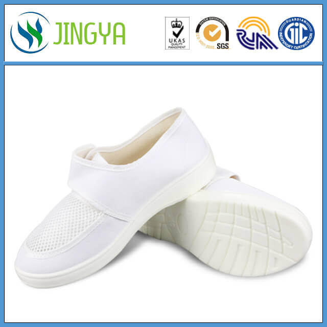 White Antistatic security work shoes with mesh