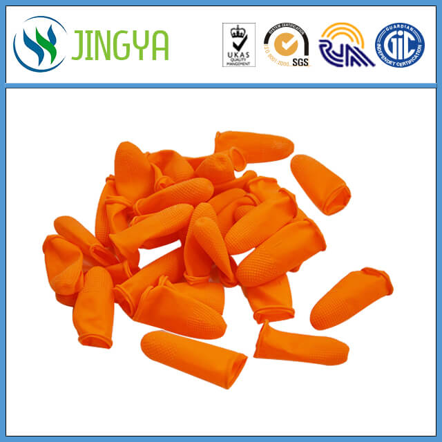 Dust free anti-slip latex orange finger cots